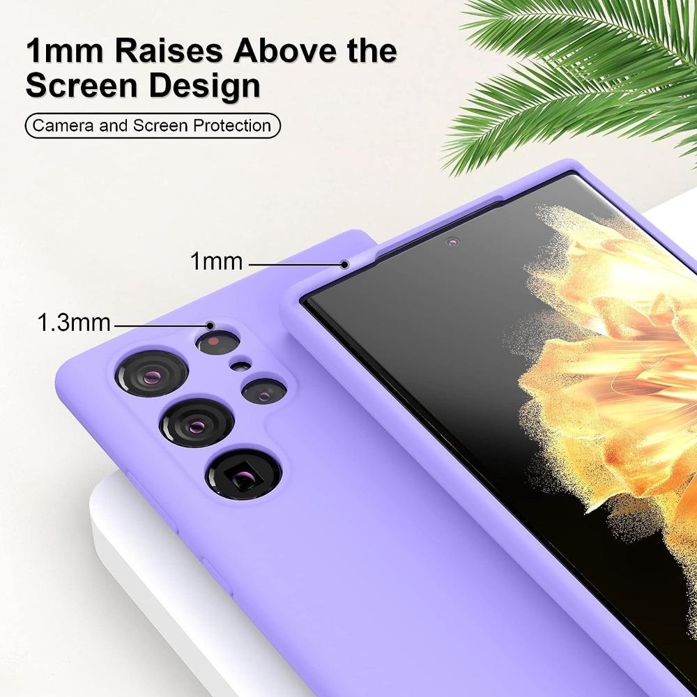 Slim Liquid Silicone Rubber Shockproof Phone Case for Samsung Galaxy S25 S25Plus S25Ultra S24 S24FE S24Plus S24Ultra , Soft Anti-Scratch Microfiber Lining Protection Case