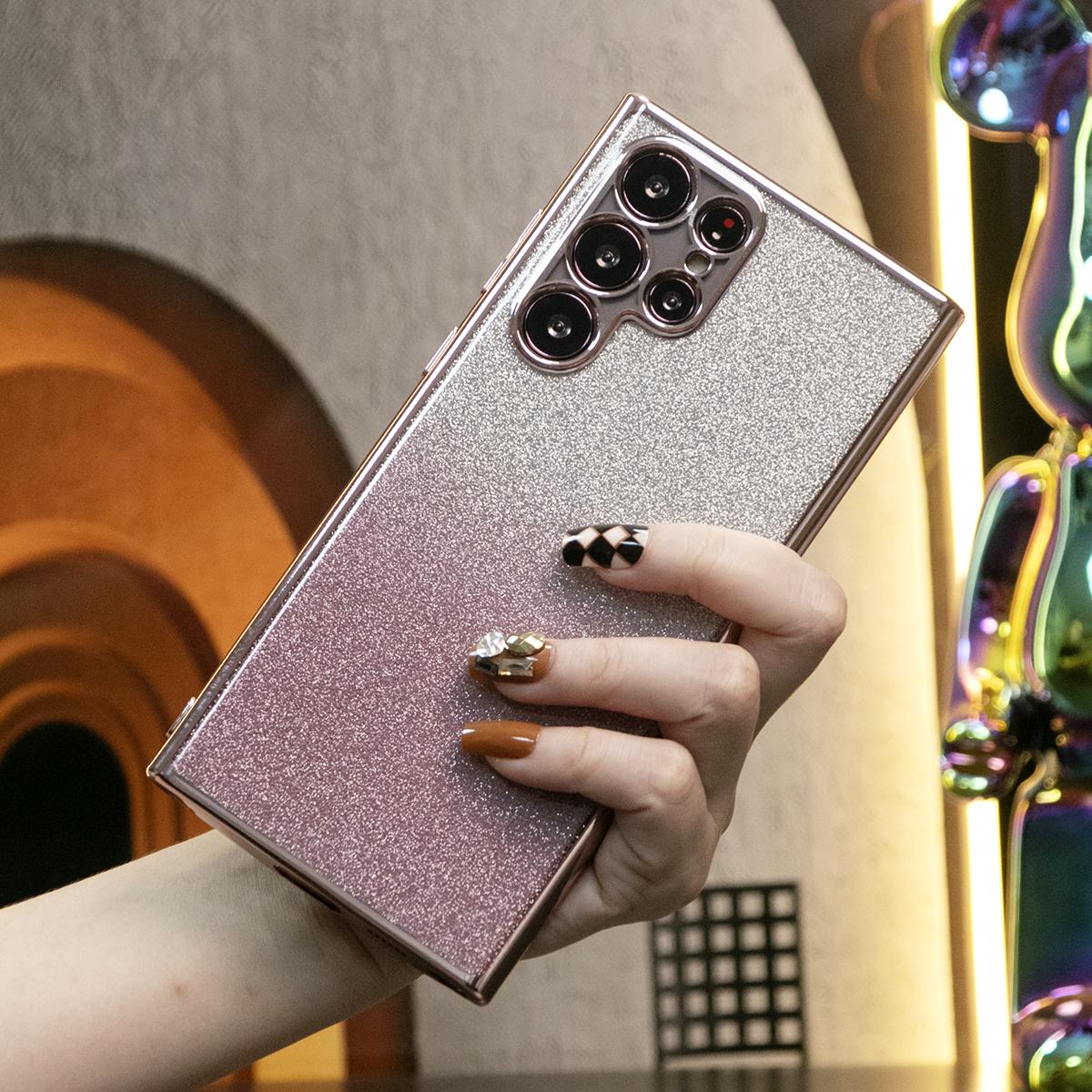 Glitter Transparent Gradient Plating Basic Phone Case For iPhone 16 15 14 13 12 11 XR XSMax X/XS Soft TPU Back Cover