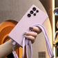 Silicone Matte Phone Case With Long Lanyard Accessories For iPhone 16 15 14 13 12 11 XR XSMax X/XS Camera Protect Soft Cover