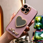 For iPhone 16 15 14 13 12 11 XR XSMax X/XS Phone Case, Love Heart Mirror, Plating Electroplate Luxury Elegant Case Camera Protector Shockproof Soft Cover