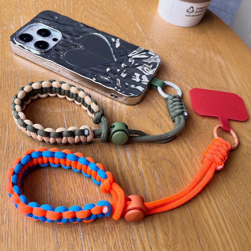 Mobile Phone Lanyard Short Wrist with Adjustable Woven Strap Fashion Outdoor Sports Anti Loss Phone Accessories