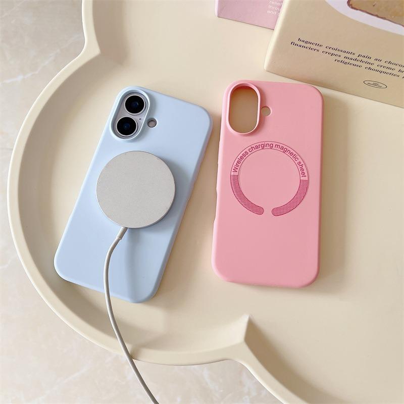 Matte Magnetic Silicone Slim Phone Case For iPhone 16ProMax 15 14 13 12 Skin Feel Shockproof Soft Full Cover