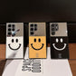 For Samsung S25Ultra S25 S24 S23 S22 S21 Phone Case, Luxury Glitter Mirror Smiling Face Plating Acrylic, Camera Protection Hard Full Cover