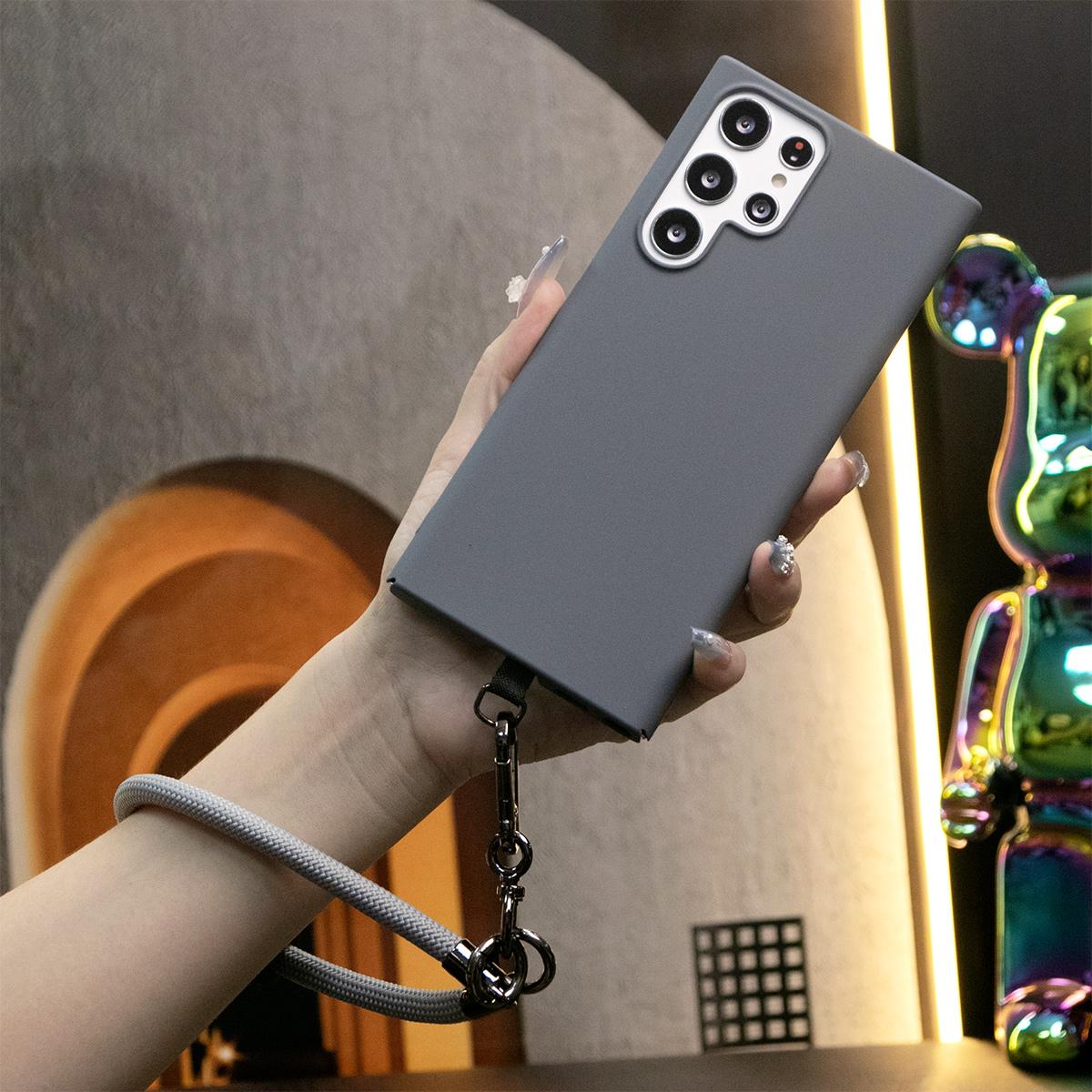 Ultra Thin Sandstone Matte Case with Multifunctional Climbing Rope For Samsung S25 S24 S23 S22 S21 Note20 Full Protective Hard Back Cover