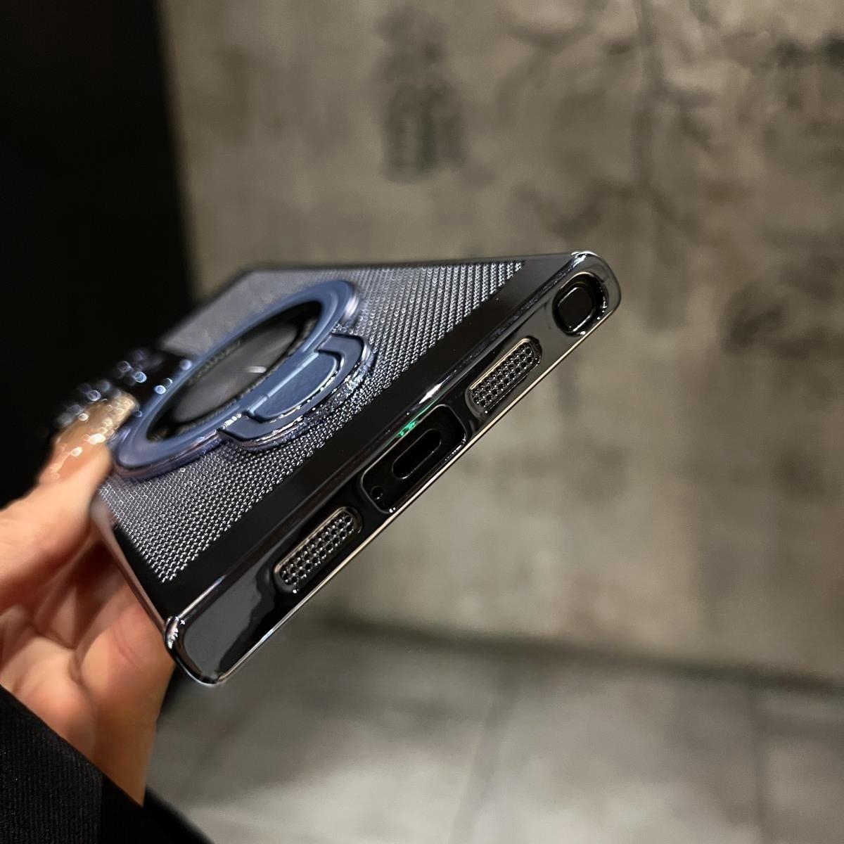 Ultra Slim Plating PC with Len Protector Cooling Phone Case with Metal Kickstand For Samsung S25Ultra S24 S23 S22 S21 Note20Ultra Shockproof Support Wireless Charging Hard Full Cover
