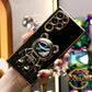 Quicksand Bear Stand Plating Phone Case for Samsung S25 25Plus 25Ultra 24 24FE 24Plus 24Ultra