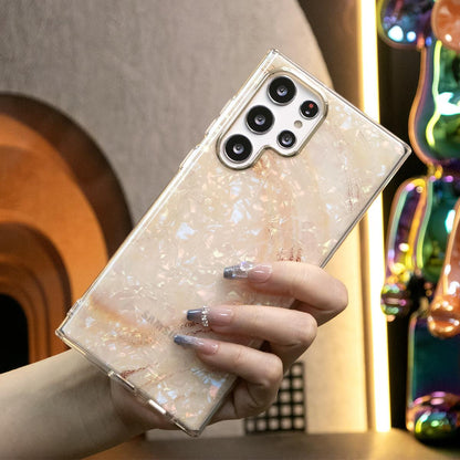 For Samsung S25 S24 S23 S22 A55 A35 A25 A15 Phone Case, Shell Marbling Pattern, Glitter Luxury Elegant Case Camera Protection Shockproof Hard Cover