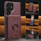 For Samsung S25 S24 S23 A16 A15 A36 A35 A56 A55 A53 Leather Phone Case with Strong Magnetic Wallet Ring Stand, Anti-Fall Card Bag Kickstand for Magsafe Shockproof Business Hard Full Cover