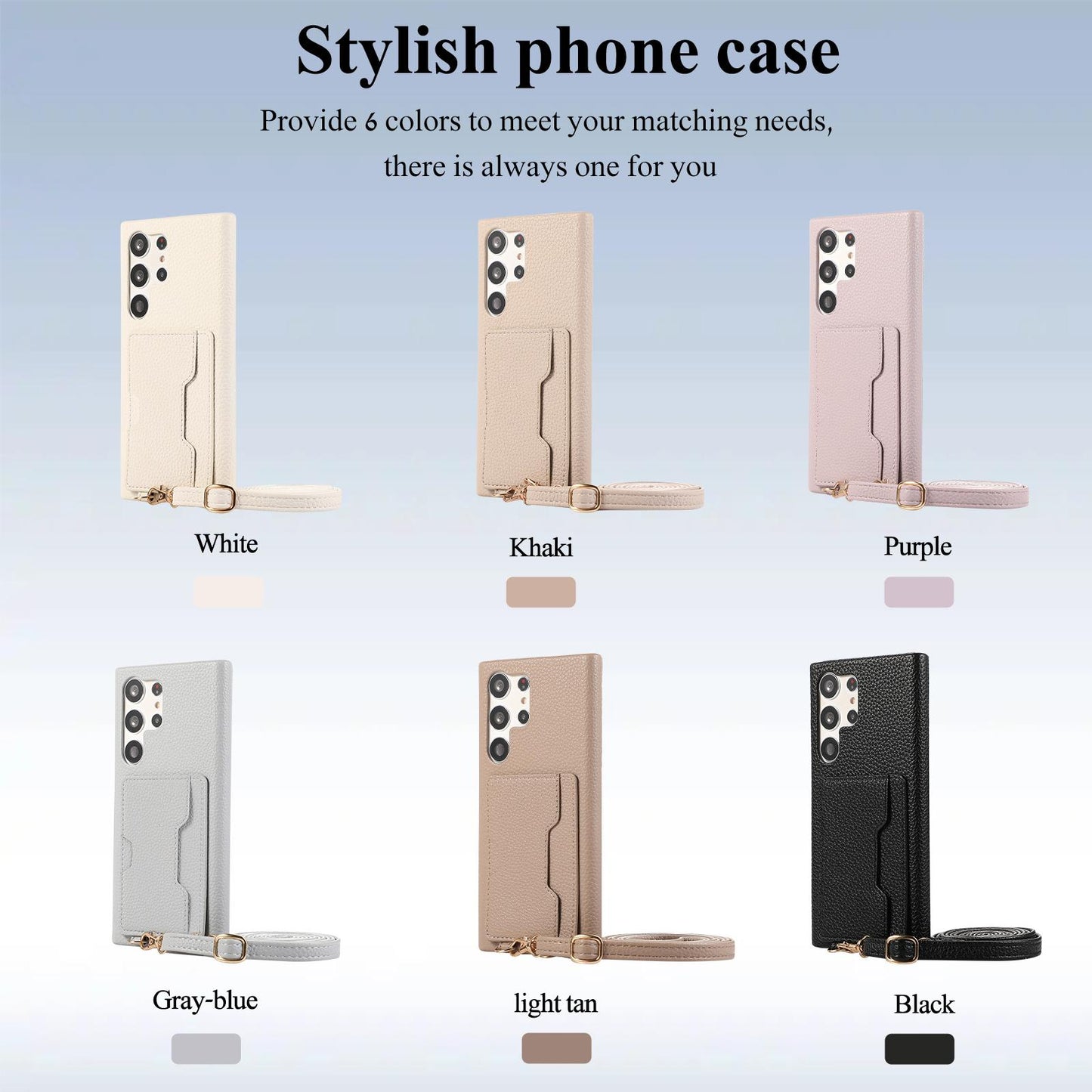Wallet Case For Samsung S25 S24 S23 S22 S21 Card Holder Lanyard Handbag Crossbody Leather Cover for Samsung A15 A25 A35 A55 A54
