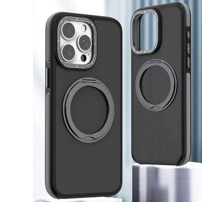 For Samsung S25 S25+ S25Ultra S24 S23 Strong Magnetic Phone Case, Metal 360 Degree Rotation Kickstand Protection, Elegant Matte Case Support Wireless Charging Shockproof Bumper Hard Full Cover