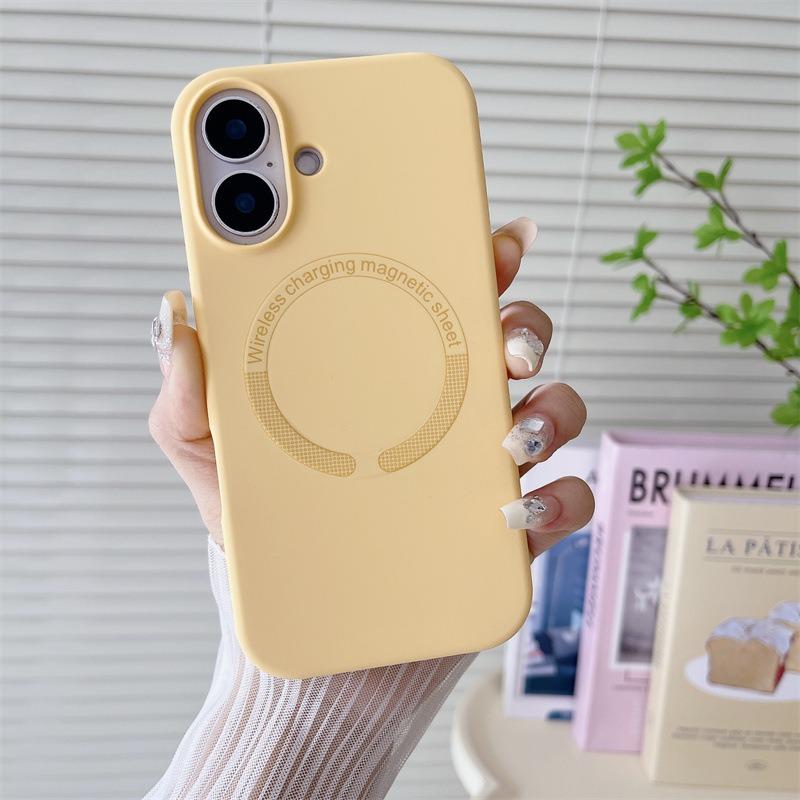 Matte Magnetic Silicone Slim Phone Case For iPhone 16ProMax 15 14 13 12 Skin Feel Shockproof Soft Full Cover
