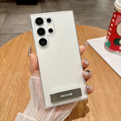 Matte PC Ultra Thin Transparent Frozen Fog Phone Case with Kickstand For Samsung S25Ultra S24 S23 S22 Note20 A14 A15 A16 A54 A55 A56 Not Yellowing Clear Hard Full Cover