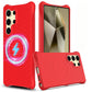 Matte Ripple Pattern Magnetic Phone Case For Samsung S25Ultra S25 S24FE S24 S23 Skin Feel Heavy Duty Protection Bumper Shockproof Soft Full Cover
