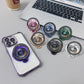 Glitter Plating Acrylic with Len Protector Phone Case with Metal Magnetic Gyro Rotating Kickstand For iPhone 16ProMax 15 14 13 12 Four Corner Shockproof Hard Full Cover