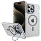 Matte Transparent Anti-Dust Anti-Fall Bumper Shockproof Strong Magnetic Phone Case With Metal Camera Kickstand for iPhone 16ProMax 16 15 14 13 12 11 XR Bumper Hard Cover