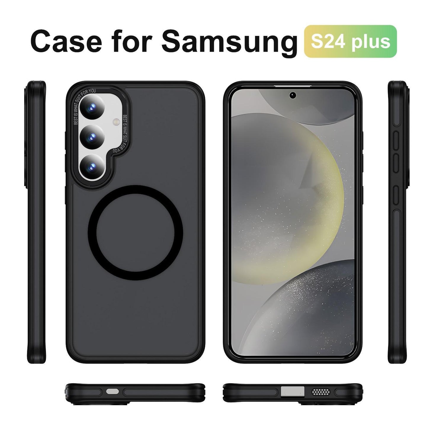 Two-tone Matte Transparent Anti-Dust Anti-Fall Bumper Shockproof Strong Magnetic Phone Case for Samsung S25Ultra S24 S23FE S23 A14 A15 A25 A35 A54 Bumper Hard Cover