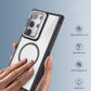 For Samsung S25Ultra S25 S24 S23 S21FE S20FE Strong Magnetic Phone Case, Glass Camera Kickstand Protection, HD Acrylic Four Corner Shockproof Bumper Hand Feel Hard Full Cover