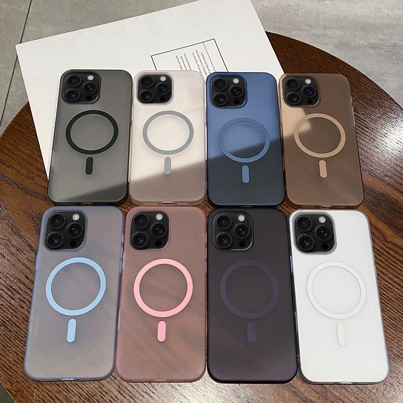 Matte PC Ultra Thin Transparent Magnetic Frozen Fog Phone Case For iPhone 16ProMax 15 14 13 12 Not Yellowing Clear Hard Full Cover