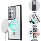 For Samsung S25Ultra S25 S24 S23 S21FE S20FE Strong Magnetic Phone Case, Glass Camera Kickstand Protection, HD Acrylic Four Corner Shockproof Bumper Hand Feel Hard Full Cover