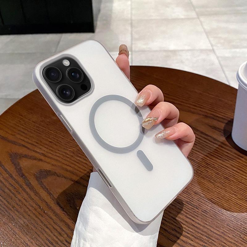 Matte PC Ultra Thin Transparent Magnetic Frozen Fog Phone Case For iPhone 16ProMax 15 14 13 12 Not Yellowing Clear Hard Full Cover