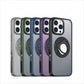 For iPhone 16 15 14 13 12 11 Phone Case with 360 Degree Rotate Ring Kickstand, Matte Crystal Magnetic Metal Camera Frame Shockproof Hard Full Cover