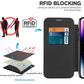 Wireless Charge Case for iPhone 16 15 14 13 Pro Max Magnetic Shockproof Flip Leather Shell Card Slot Hard PC Back Cover