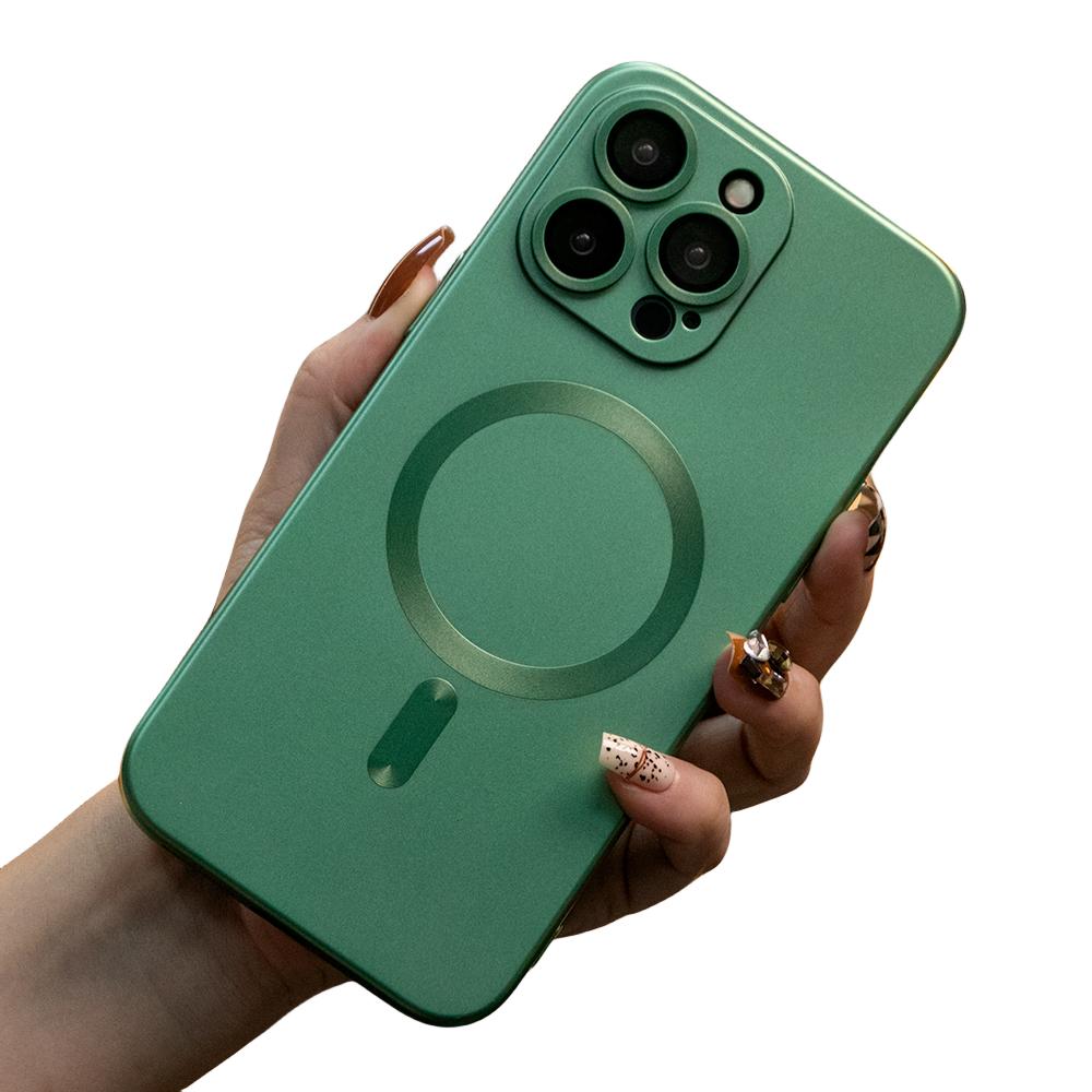 For iPhone 16 15 14 13 12 Pro Max Phone Case,  Metallic Paint Magnetic Soft Metallic Glossy Slim, Full Camera Cover Protection Support Wireless Charging Phone Case