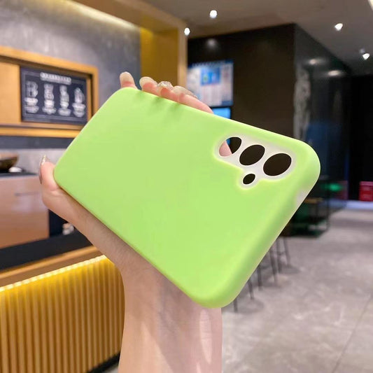 Luxury Lovely Liquid Silicone Jelly style Precision Len Protection Phone Case For Samsung S25Ultra S24FE S25 S24 S23, Soft Skin Feel Shockproof Soft Cover With Microfiber Lining
