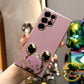 Plating Mouse Head Popstand Kickstand Phone Case for Samsung S25 S25Plus 25Ultra S24 S24FE S24Plus S24Ultra