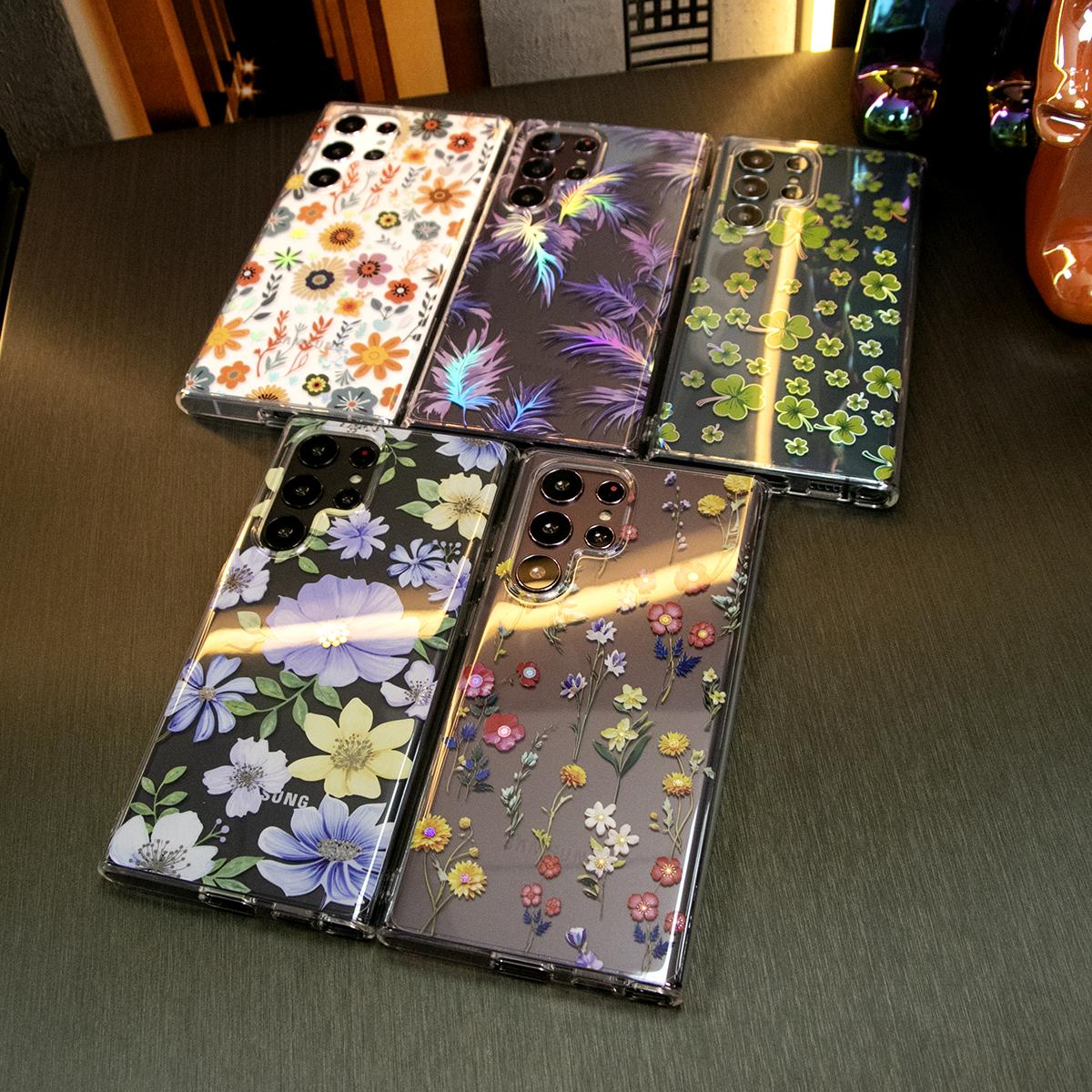 Luxury Clear Elegant Shockproof Acrylic Hard Phone Case For iPhone 16 15 14 13 12 11 With Flowers, Glitter Plating Floral Design Hard Back Cover Phone Case