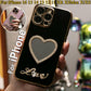 For iPhone 16 15 14 13 12 11 XR XSMax X/XS Phone Case, Love Heart Mirror, Plating Electroplate Luxury Elegant Case Camera Protector Shockproof Soft Cover