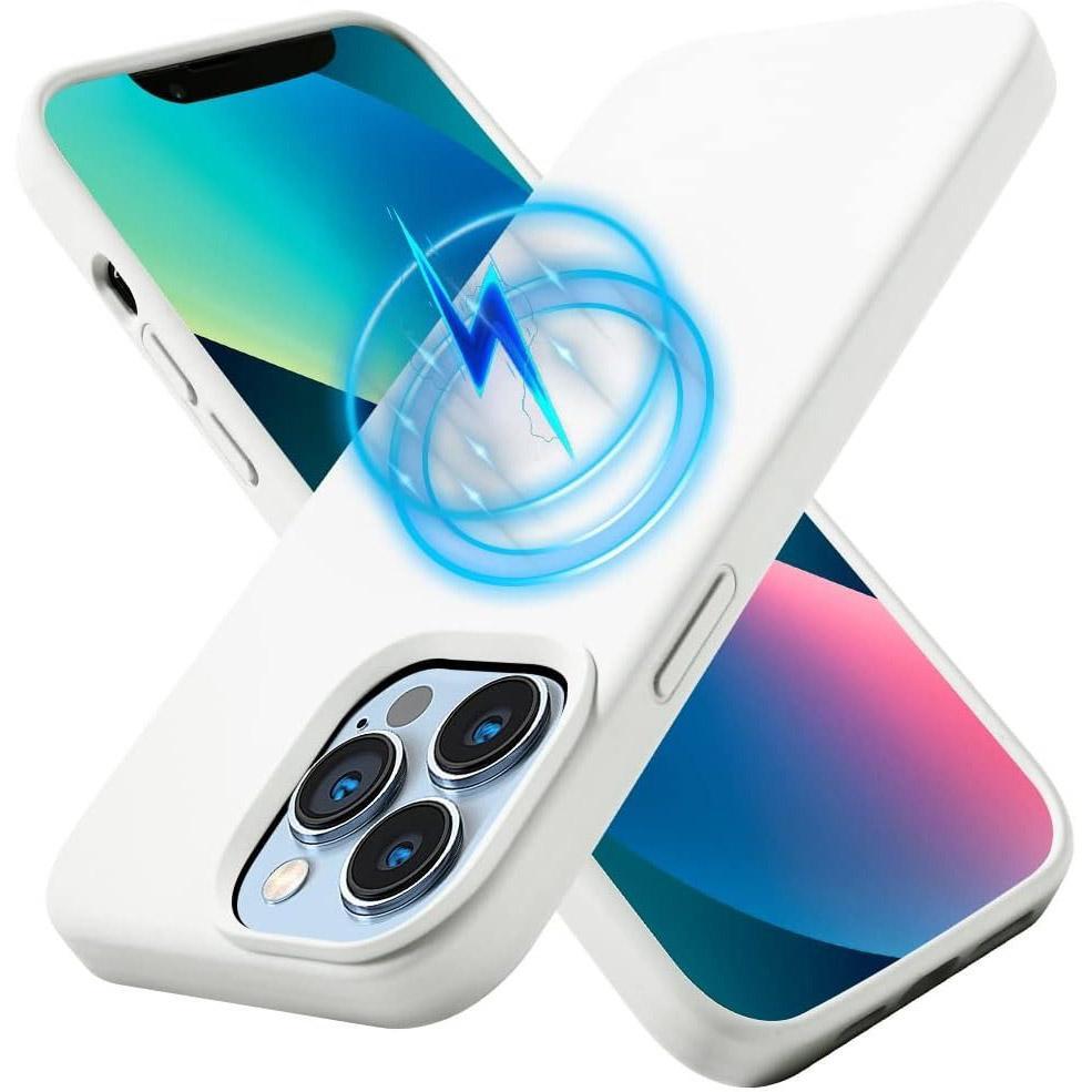 Strong Magnetic Liquid Silicone Antislip Phone Case for iPhone 16 15 14 13 12 Pro Max for MagSafe, Skin-friendly Shockproof Full Cover with Microfiber Lining