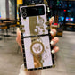 Luxury Glitter Mirror Butterfly Cover For Samsung Galaxy Z Flip 5 Fashion bracket Square Case For Samsung Galaxy Z Flip 4 Z Flip 3