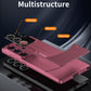 Premium PC Leather Two-tone Len Protector Shockproof Phone Case For Samsung S25Ultra S25 S24 S23 Hard Full Cover