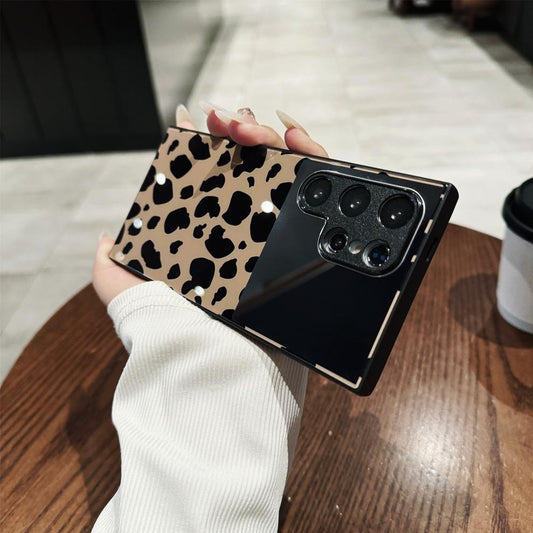 For Samsung S25Ultra S25 S24 S23 S22 S21 Phone Case, Luxury Glitter Mirror Leopard Pattern Plating Acrylic, Camera Protection Hard Full Cover