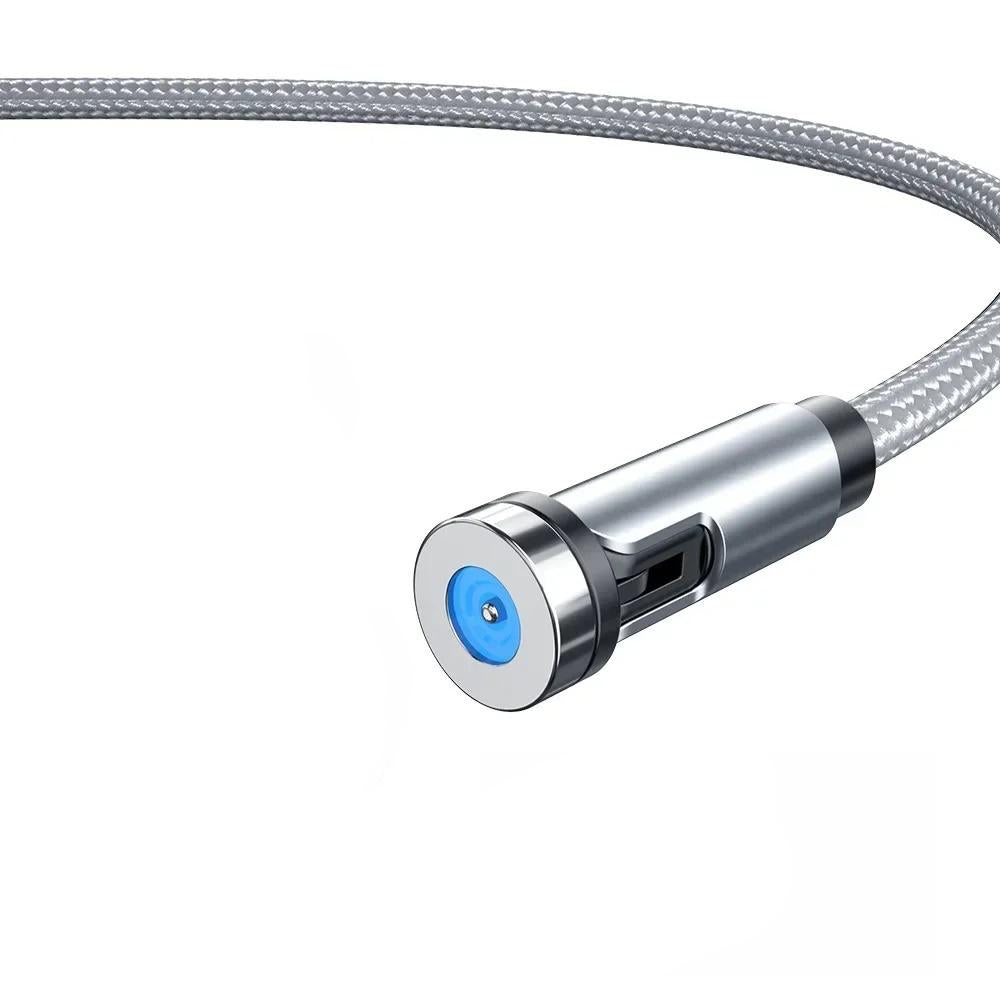 1m/2m/3m Magnetic Charging Cable 540° Rotating Magnetic Phone Charger Cable - 90° Angle Connector, Nylon-Braided Cords For iPhone For Samsung Smart Phone Accessories