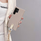 Luxury Wrist Strap Soft Leather Phone Case For Samsung S25 S25Plus S25Ultra S24 S24FE S24Plus S24Ultra Solid Color Cover