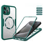 For iPhone 16E 16ProMax 16 15 14 13 Strong Magnetic Phone Case, Double Side 360 Full Protection, HD PET Screen Protector Acrylic Shockproof Hand Feel Hard Full Cover