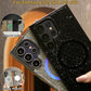 Luxury Glitter Rhinestone Plating Diamonds Magnetic Wireless Charging Phone Case For Samsung S25 S24 S23 Shockproof Protection Soft Bumper Cover