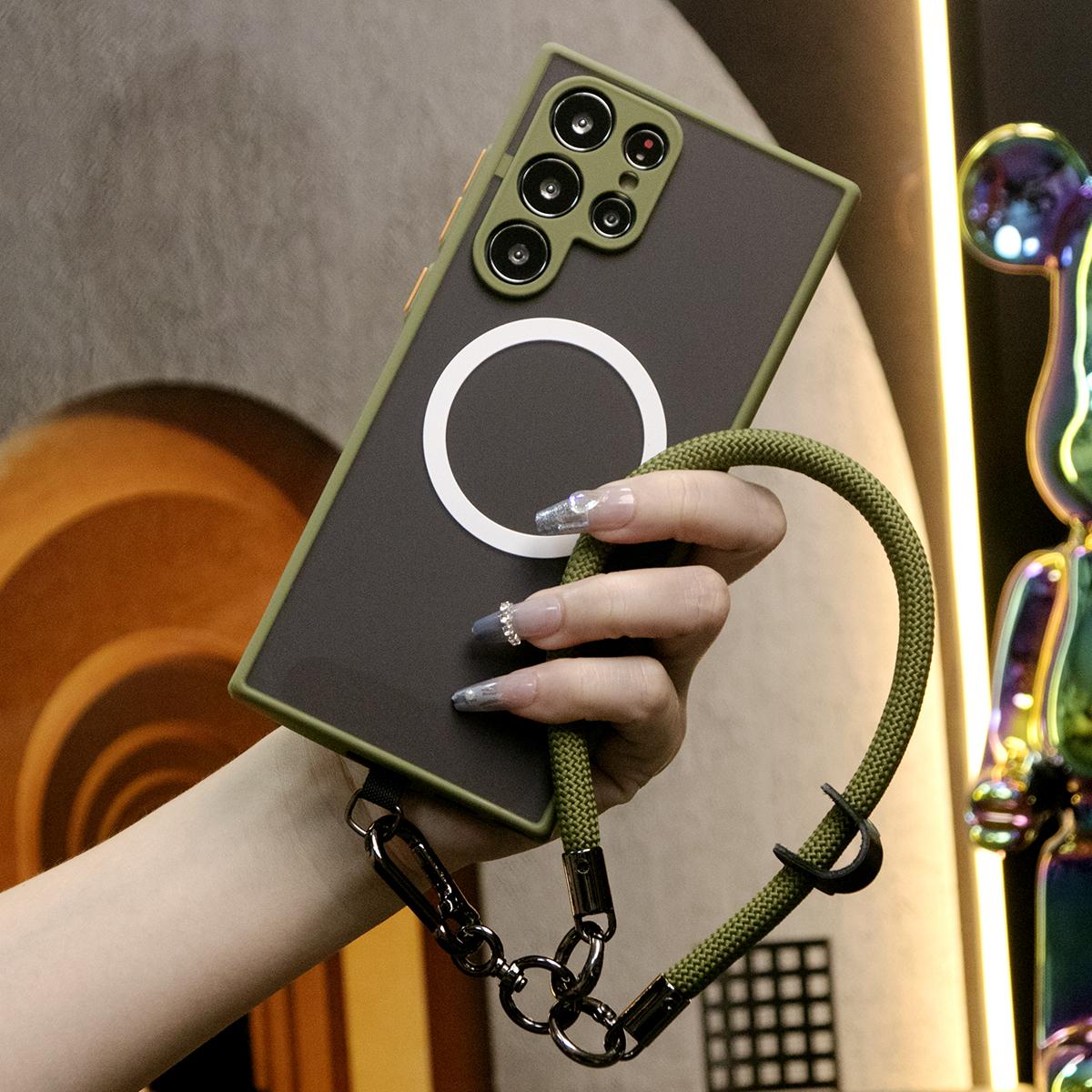 Luxury Matte Clear Support Magnetic With Multifunctional Climbing Rope For S25 S24 Ultra Plus S24FE