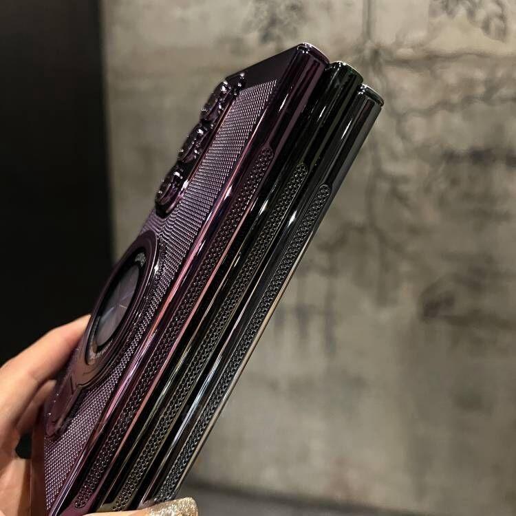 Ultra Slim Plating PC with Len Protector Cooling Phone Case with Metal Kickstand For Samsung S25Ultra S24 S23 S22 S21 Note20Ultra Shockproof Support Wireless Charging Hard Full Cover