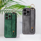 For iPhone 16ProMax 16 15 14 13 12 Case With Wristband, Matte Durable Faux Leather Kickstand Shockproof Phone Case