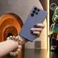 Liquid Silicone Matte Shockproof Phone Case with Pearl Metal Lanyard For Samsung S25 S24 S23 S22 S21 Note20 Camera Protect Soft Cover