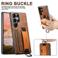 For Samsung S25 S24 S23 S22 Note20 Ultra Plus Phone Case, Smooth Surface Oil Wax Pattern Flip Elasticity Wallet Card Slot Wristband Leather Kickstand Shockproof Phone Case