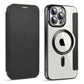 Wireless Charge Case for iPhone 16 15 14 13 Pro Max Magnetic Shockproof Flip Leather Shell Card Slot Hard PC Back Cover
