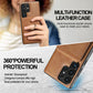 For Samsung S25 S24 S23 A16 A15 A36 A35 A56 A55 A53 Leather Phone Case with Strong Magnetic Wallet Ring Stand, Anti-Fall Card Bag Kickstand for Magsafe Shockproof Business Hard Full Cover