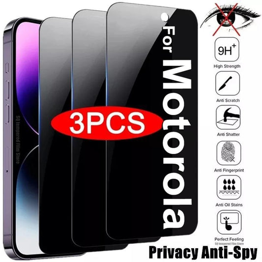 3Pcs Privacy Screen Protector For Motorola MOTO G55 G54 G53 G84 G64 G35 G45 Anti-Spy Tempered Glass