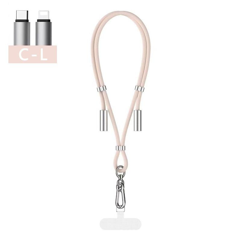 0.3M 1.2M 1.6M PD 60W Fast Charging TYPE C to TYPE C For Samsung S25Ultra S24 2 IN 1 Cell Phone Lanyard Charger Cable for iPhone 16ProMax 16 15 Pro Max C-L Cross-body Strap Mobile Phone Lanyard