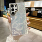 For Samsung S25Ultra S25 S24 S23 S22 Phone Case, Luxury Electroplating Laser Feathers Silk Pattern Acrylic Slim, Full Camera Protection Non-Yellowing Hard Cover