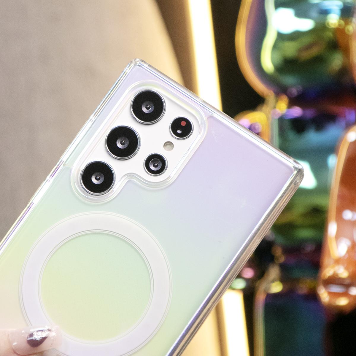 For iPhone 16 15 14 13 12 11 Phone Case, Clear Laser Colorful Magnetic, Glitter Luxury Elegant Case Camera Protection Shockproof Hard Cover